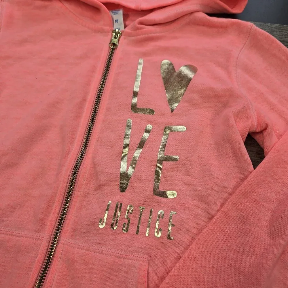 Justice Shirt Bundle Lot Of 3 Lightweight Hooded Tops Pullover Gymnast Size 10